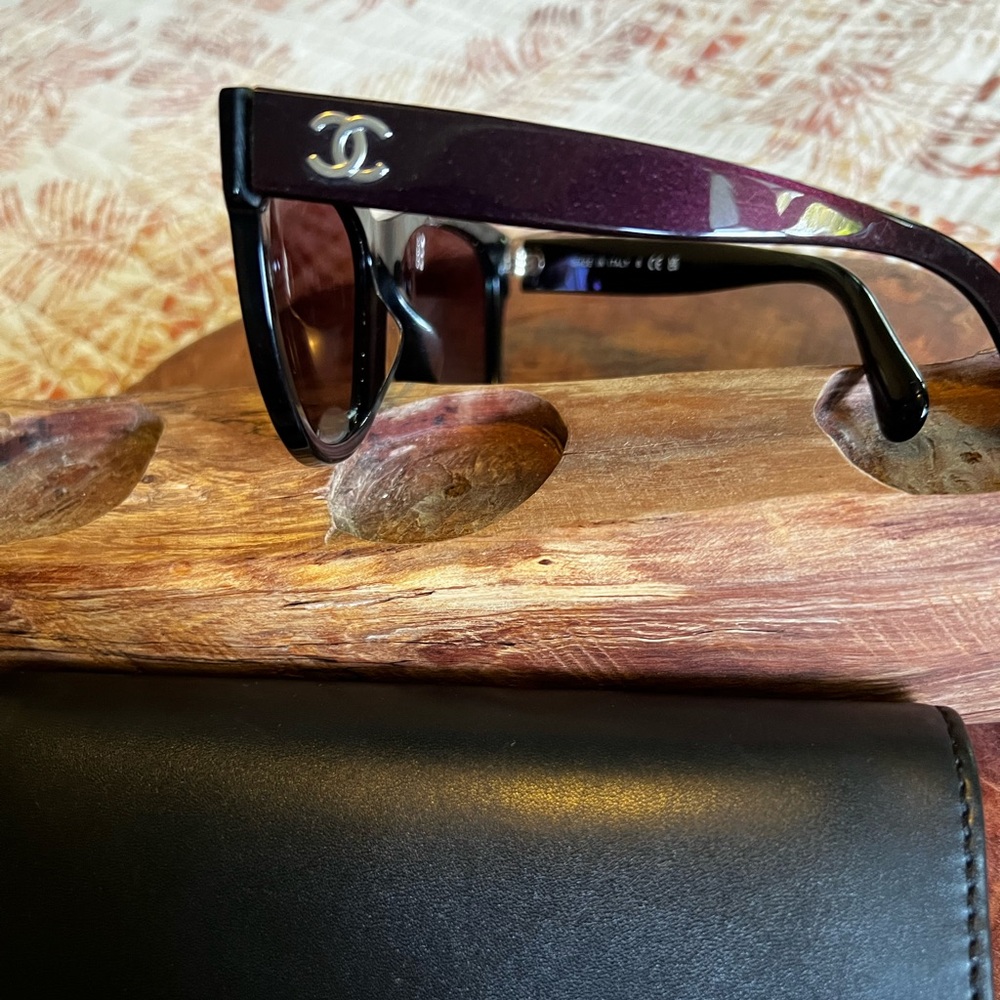 CHANEL Women's Sunglasses - Bordeaux Gray with Purple Lenses - Picture 5 of 8